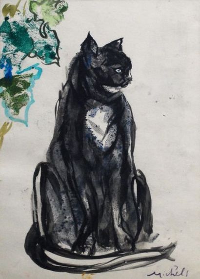 Janie Michels Le chat noir
Aquarelle
Dim. : 32,5 x 22 cm