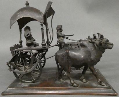 null Groupe en bronze représentant un chariot tiré par des bœufs


Dim. 18 x 11 x...