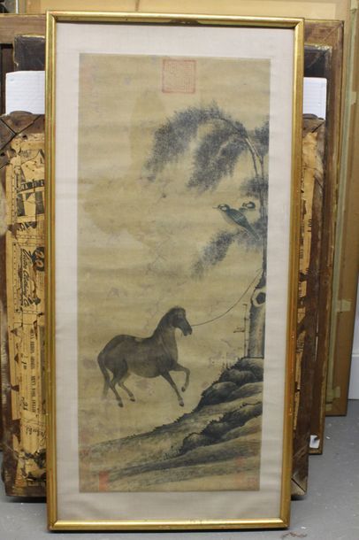 null CHINE


Peinture sur papier représentant un cheval et des hirondelles


Dim...