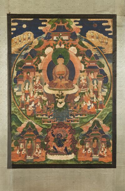 null HIMALAYA ou TIBET


Thangka peint sur soie représentant Amitayus assis en dhyanasana...