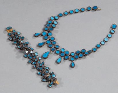 Atelier Line VAUTRIN Parure comprenant un collier, un bracelet et une broche en talosel...