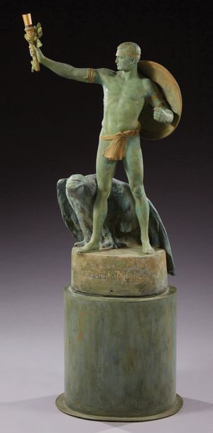 MANUFACTURE Friedrich GOLDSCHEIDER (XIXème) 
Meos mitage labores
Sculpture in terracotta...