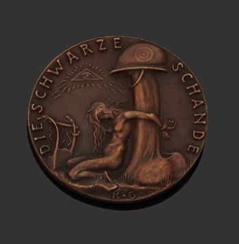 Karl GOETZ, Allemagne 1920 
Médaille en bronze patiné. Médaille satirique réalisée...