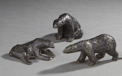 null Trois petit bronzes figurant des ours.
Travail moderne