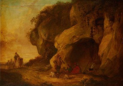 Attribué à Thomas STOTHARD (1755 - 1834) 
Le repos des bergers
Toile.
Dim.: 73 x...