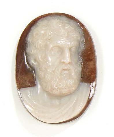 null CAMÉE ovale figurant un profil d'homme barbu.
Fin du XIXe siècle
Dim.: 4 x 3...