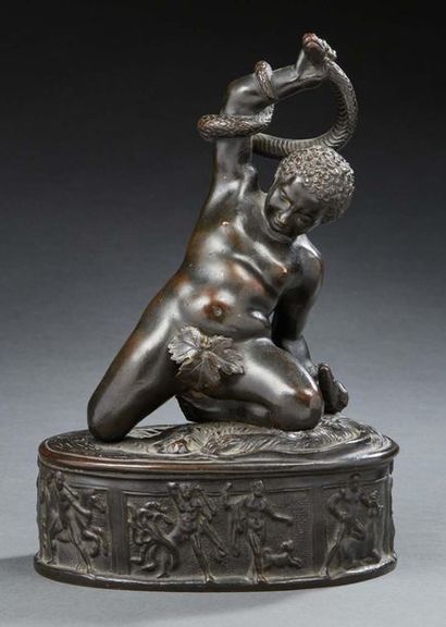 D'après Guglielmo della PORTA Hercule enfant combattant le serpent
Bronze à patine...