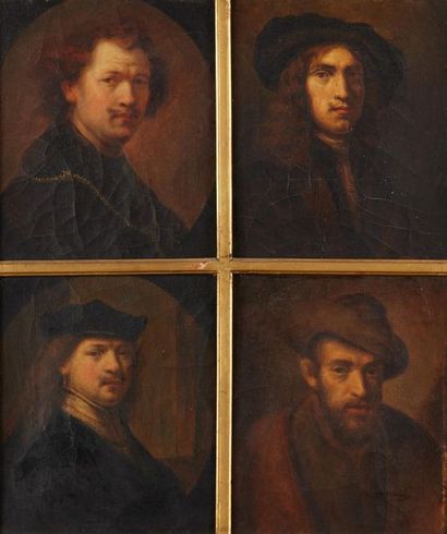École Française du XIXe siècle Quatre portraits de Rembrandt du Louvre
Sur sa toile...