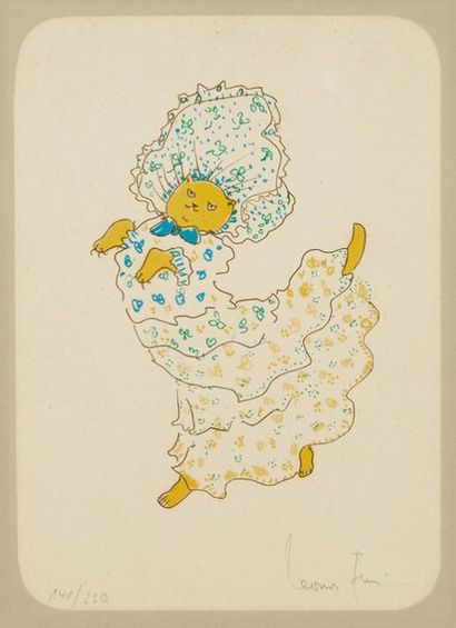 LEONOR FINI (1907-1993), d'après 
Le chat
Lithographie en couleurs, signée en bas...