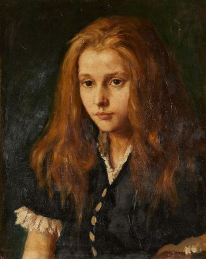 LEO NYSSEN (1897-1945) 
Portrait de jeune femme
Huile sur panneau signée en haut...