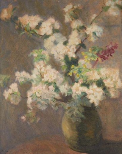 Marthe ORANT (1874-1957) 
Nature morte aux fleurs
Huile sur toile signée en bas à...