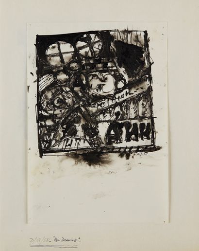 Guy HARLOFF (1933-1991) 
Suite of six Indian ink drawings
signed and dated G.H.58...