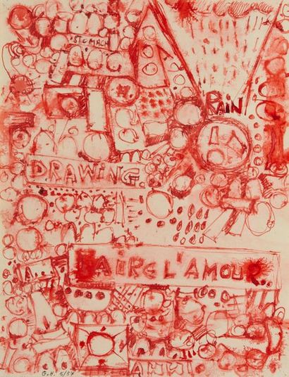 Guy HARLOFF (1933-1991) 
Faire l'Amour, 1957
Dessin au feutre sur papier
Signé et...