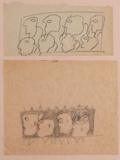 Slavko KOPAC (1913-1995) 
Ensemble de 16 dessins des Années 40, certains sont signés,...