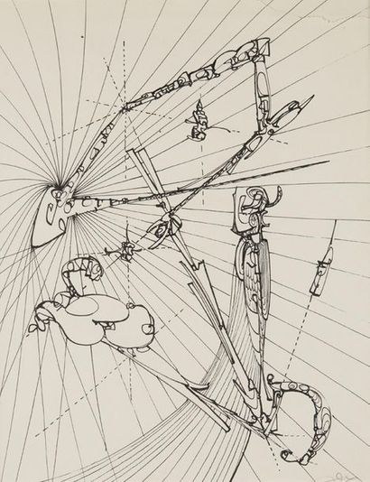 Adrien DAX (1913-1979) 
Constellation du Biniou
Dessin à l'encre de Chine
Signé en...