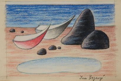 JAN ZRZAVY (1890-1977) 
Nature morte surréaliste.
Pastel signé en bas à droite
13...