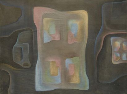 Bernard SABY (1925-1975) 
Sans titre
Composition abstraite
Pastel
97 x 131cm