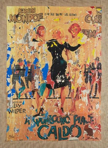 MIMMO ROTELLA (1918-2006), D'APRÈS Marylin Monroe "A QUALCUNO PIACE CALDO"
Collage...