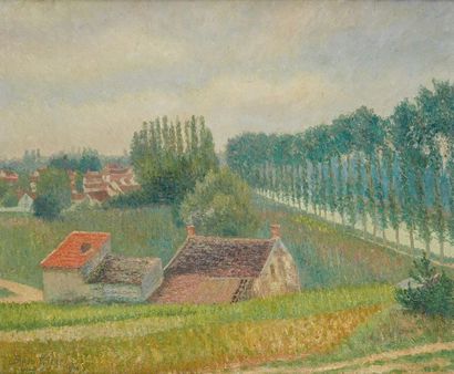 HENDRICUS BERN-KLENE (1870-1930) 
Le canal à Moret
Huile sur toile, signée en bas...