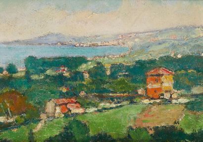 ANDRÉ VAN WILDER (1871-1965) 
View of Antibes
Oil on canvas, signed lower right
23...
