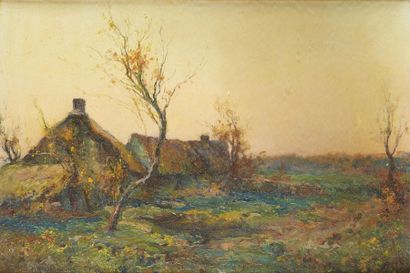 Michel KOROCHANSKY (1866-1925) 
Paysage de ferme
Huile sur toile signée en bas à...