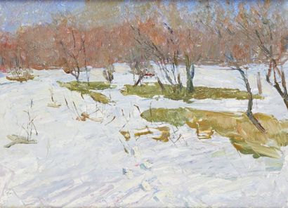 École RUSSE du XXe siècle Paysage de neige
32 x 45 cm