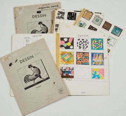 null [MODE-ETUDES DE FOULARDS]
Ensemble de5 cahiers manuscrits (période 1963 à 1968)...