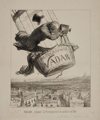Honoré DAUMIER Nadar élevant la Photographie à la hauteur de l'Art, 1862, lithographie,...