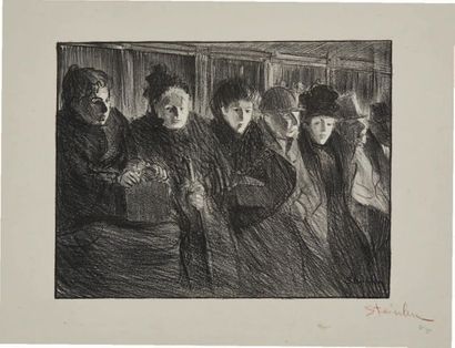 Théophile Alexandre STEINLEN Intérieur de tramway, 1896, lithographie, 26,5 x 34,5...