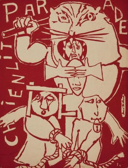 MAI 68 DANIEL MILHAUD (NÉ EN 1930) "Chienlit Parade" Affiche lithographique sur papier...