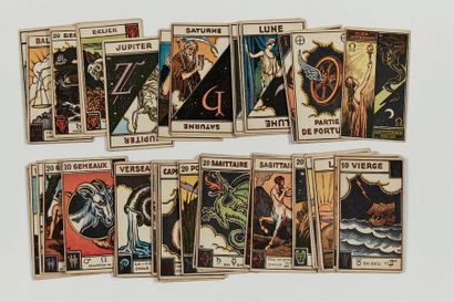 null CARTES A JOUER - GEORGES MUCHERY Jeu de tarot divinatoire composé de 48 cartes...