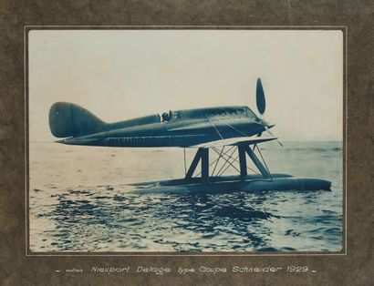 null AVIATION Photographie encadrée hydravion Nieuport Delage Coupe
Schneider 1929
34...
