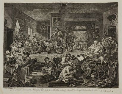 HOGARTH, WILLIAM. HOGARTH'S WORK. RECUEIL D'ESTAMPES.
1 vol. grand in-folio. Demi...