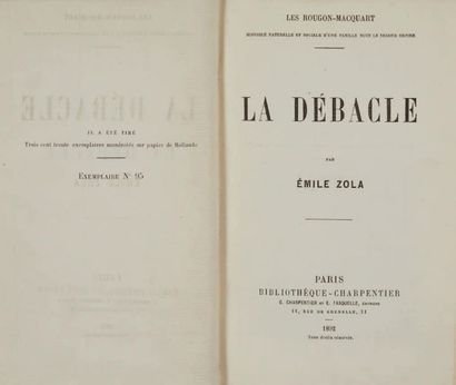 ZOLA, Emile. LA DÉBACLE. Paris, Bibliothèque-Charpentier, 1892.
1 vol. in-12. Demi-maroquin...