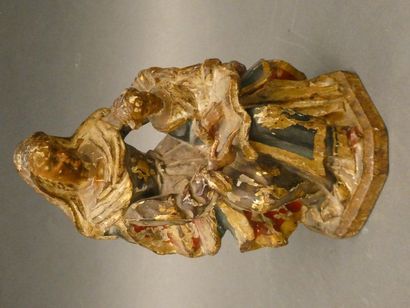 null Sculpture en bois sculpté polychrome, Époque XVIIIe siècle