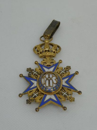 null Croix de commandeur de l'ordre de Saint-Sava créé en 1883, 2e modèle, en vermeil,...