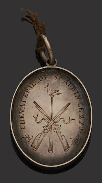 null Médaille commémorative en argent, marquée "Au vainqueur 1855" et au revers "...