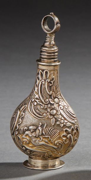 null Silver perfume pomander with nymphs, foliage and foliage decorations.
Period...