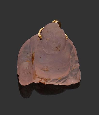 null BUDDHA in 18K (750) yellow gold and rose quartz forming a pendant.
Gross weight:...