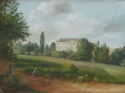 Ecole française vers 1850 
Vues présumées du château de Chanteloup les vignes
Paire...