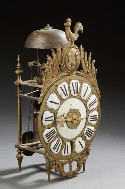 null HANGING TO BE HANGED in bronze and steel; the thirteen-plate dial shows the...
