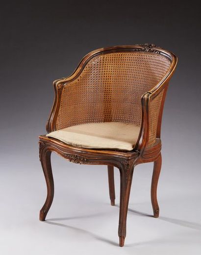 null OFFICE CHAIR in natural wood with wickerwork seat and back.
Louis XV style