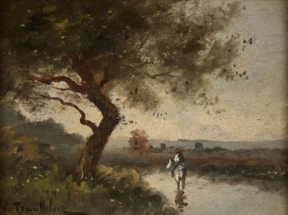 Paul Désiré TROUILLEBERT (1829-1900), attribué à 
Paysage
Toile
Porte une signature...