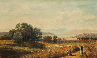 GEORGES ADOLPHUS STOREY (Londres 1834 - Hamsptead 1919) 
Walkers in the countryside
Canvas...