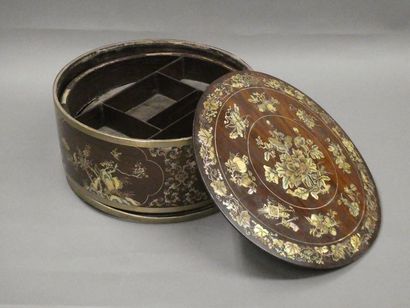 CHINA 
 
Wooden tea box with mother-of-pearl...