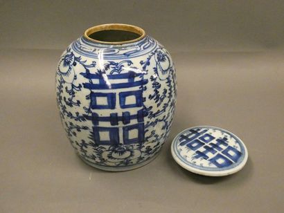 null CHINE



Pot à gingembre en pocelaine à décor blanc et bleu



Époque XIXe siècle



Ht...