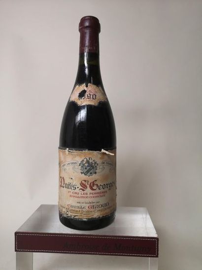 null 1 bouteille NUITS St. GEORGES 1er cru "Perrieres" - Camille GIROUD 1990

Etiquette...