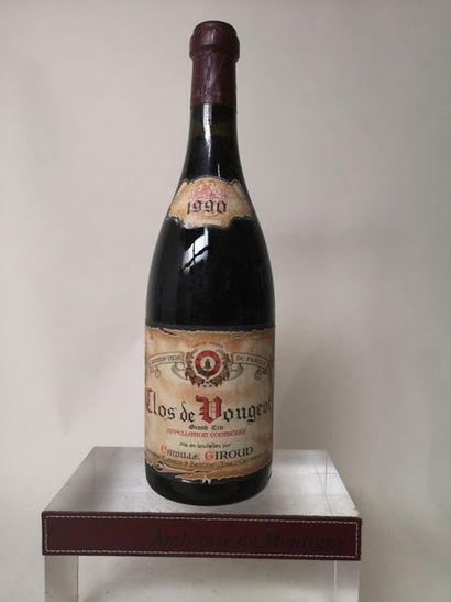 null 1 bouteille CLOS de VOUGEOT Grand cru - Camille GIROUD 1990

Etiquette légèrement...
