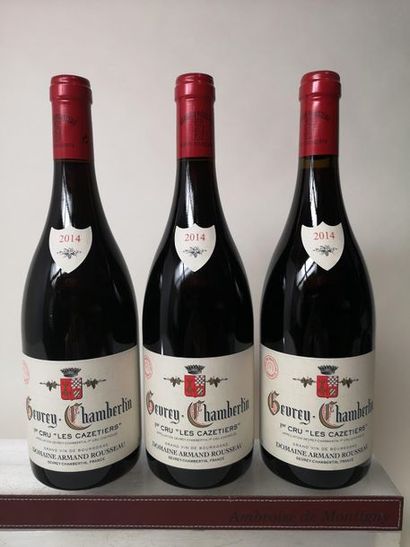 null 3 bouteilles GEVREY CHAMBERTIN 1er cru Cazetiers - A. Rousseau 2014

