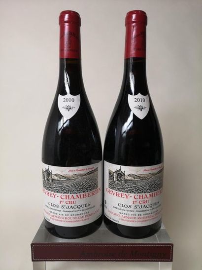 null 2 bouteilles GEVREY CHAMBERTIN 1er cru "Clos St Jacques" - A. Rousseau 2010...
